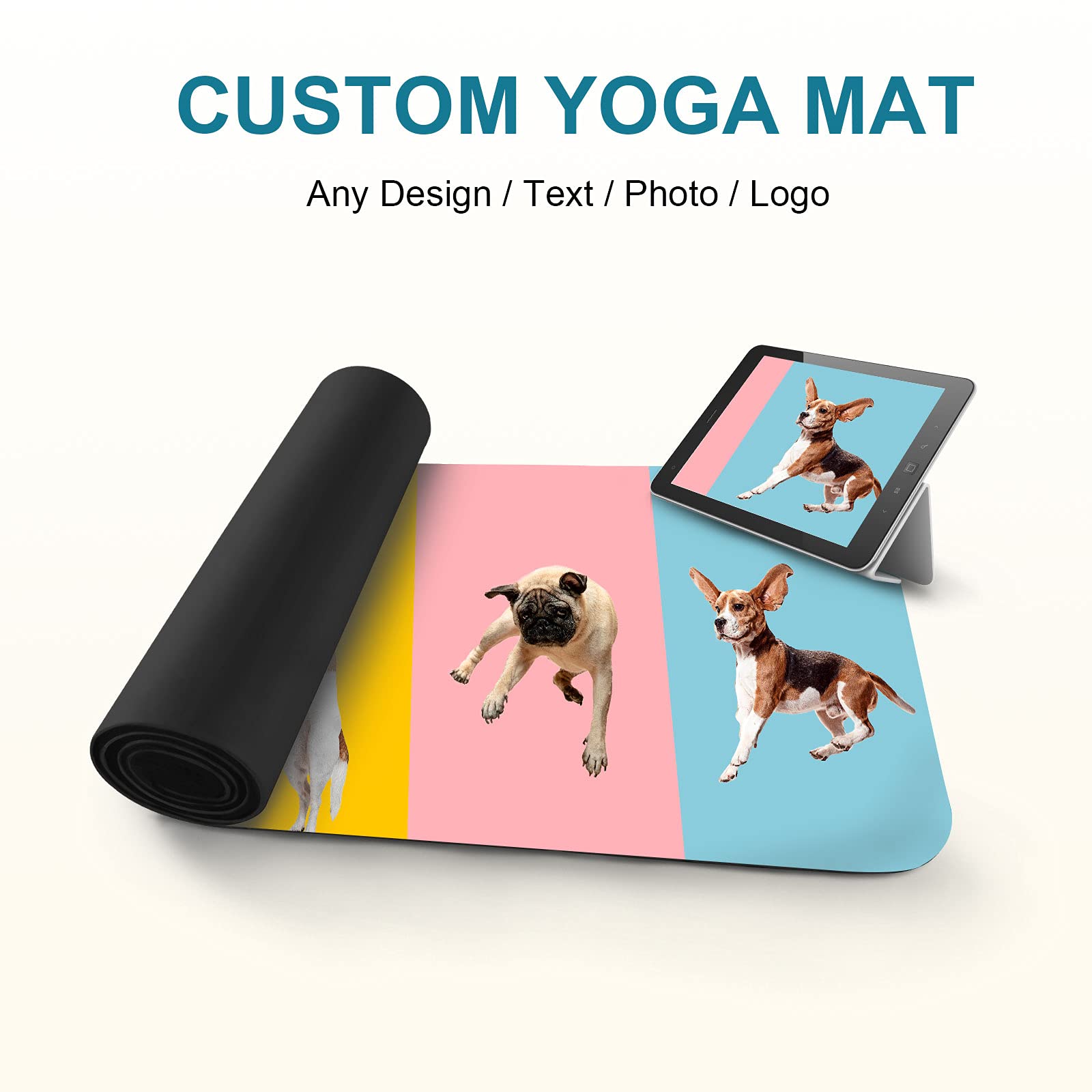 Custom Yoga Mat for Women & Men 2mm Non Slip Suede Eco Friendly Exercise Yoga Mat 72''x24'' 0.08 Inch Thick Yoga Theme Birthday Gift for Women Men Instructor (1 Image for Whole Area)