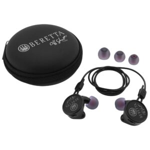 beretta earphones mini headset comfort plus fit 32 db earplugs, black