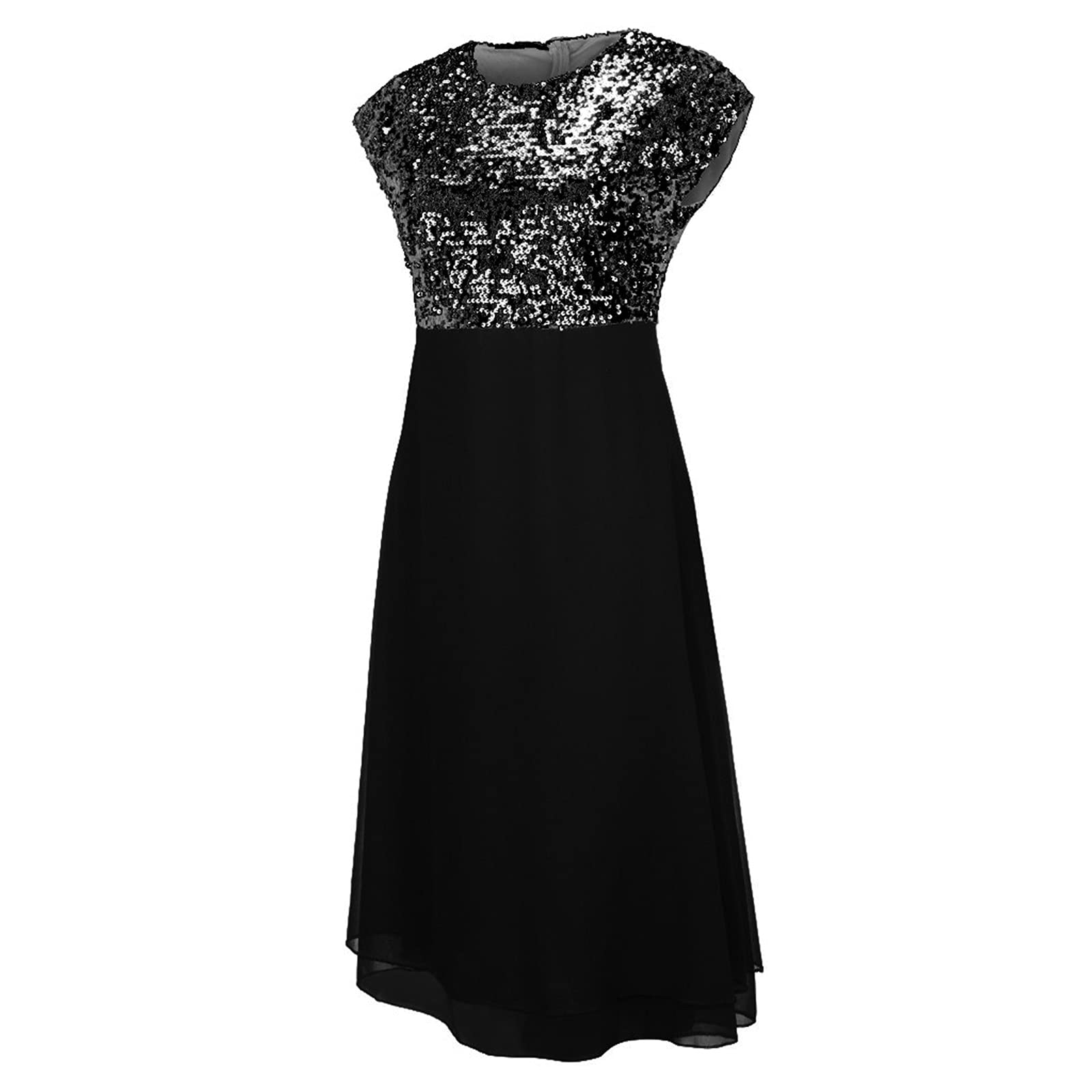 Sequin Dress for Women Plus Size Party Cocktail Mini Dress Mesh Sheer Flowy Formal Sleeveless Dresses for Wedding Guest Black