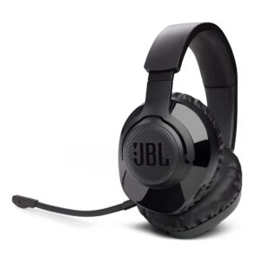 jbl quantum 350 - wireless pc gaming headset with detachable boom mic, black, large