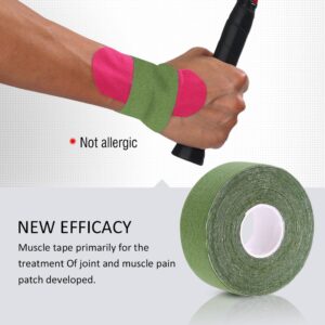 EVTSCAN Muscle Tape, 1Roll Cotton Elastic Adhesive Strain Injury Muscle Sports Sticker Bandage Tape(Green)