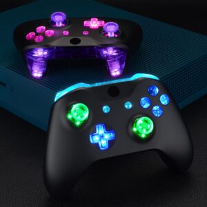 eXtremeRate Multi-Colors Luminated Bumpers Triggers Dpad Thumbsticks Start Back ABXY Action Buttons, DTFS (DTF 2.0) LED Kit for Xbox One S & X Controller (Model 1708) - Controller NOT Included