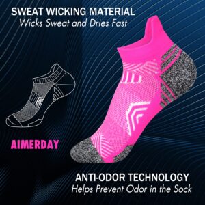 Aimerday Athletic Ankle Womens Socks Running Compression Socks for Women Cozy 5 Pack Low Cut Performance Soft Tab Socks