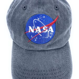 Aeisage NASA Hat Black Mens Cap Dad Hat NASA Baseball Hat for Women Washed Cotton Caps, Medium