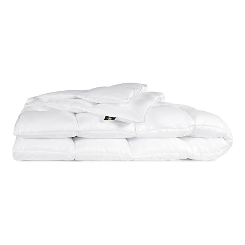 SERTA Down Illusion All Season Hypoallergenic Down Alternative Comforter with Corner Loops, Twin/Twin XL, White