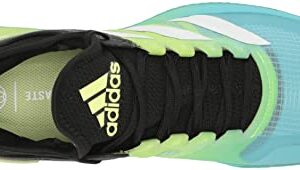 adidas Women's Adizero Ubersonic 4 Clay Tennis Shoe, Black/White/Pulse Lime, 10