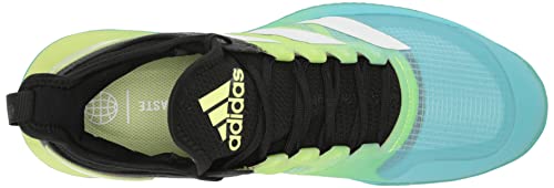 adidas Women's Adizero Ubersonic 4 Clay Tennis Shoe, Black/White/Pulse Lime, 10