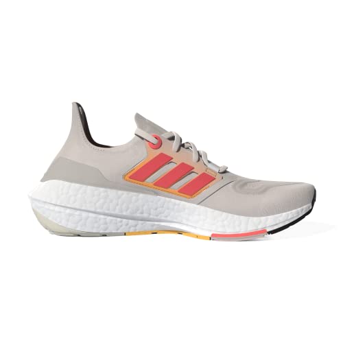 adidas Women's Ultraboost 22 Running Shoes, White/Turbo/Flash Orange, 8.5