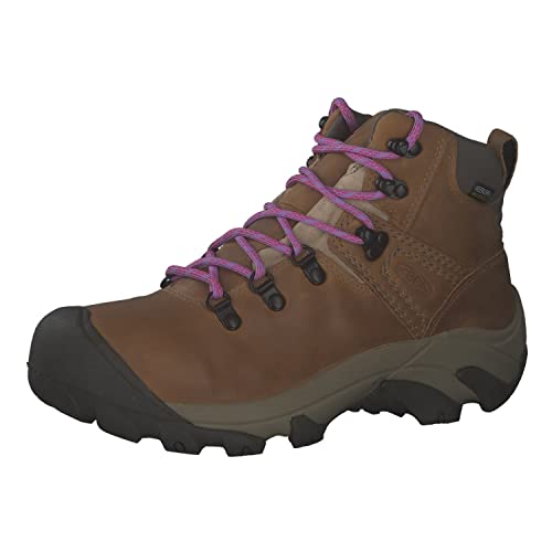 KEEN Women's Pyrenees Mid Height Waterproof Hiking Boots, Safari/English Lavender, 9