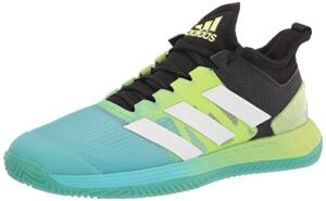 adidas women's adizero ubersonic 4 clay tennis shoe, black/white/pulse lime, 10