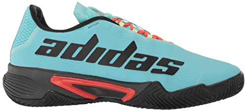 adidas Men's Barricade Clay Tennis Shoe, Pulse Aqua/Black/Pulse Lime, 12