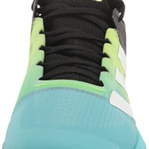 adidas Women's Adizero Ubersonic 4 Clay Tennis Shoe, Black/White/Pulse Lime, 10