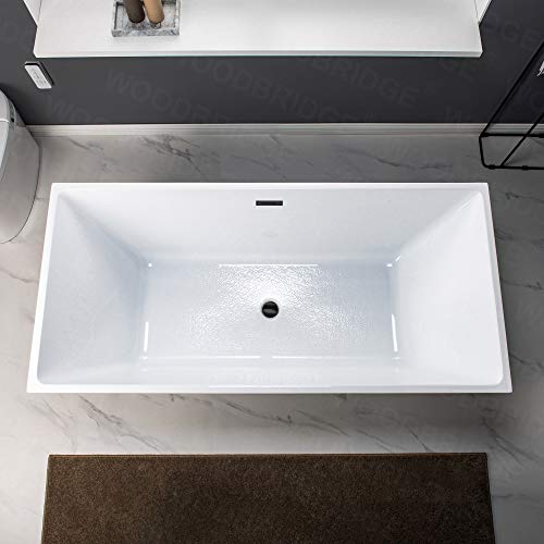 WOODBRIDGE BTA1512-MB-Drain&O Bathtub, 67 Inch, Matt Black