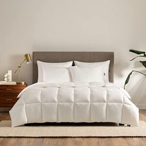 serta down illusion lightweight hypoallergenic down alternative comforter with corner loops, full/queen, white