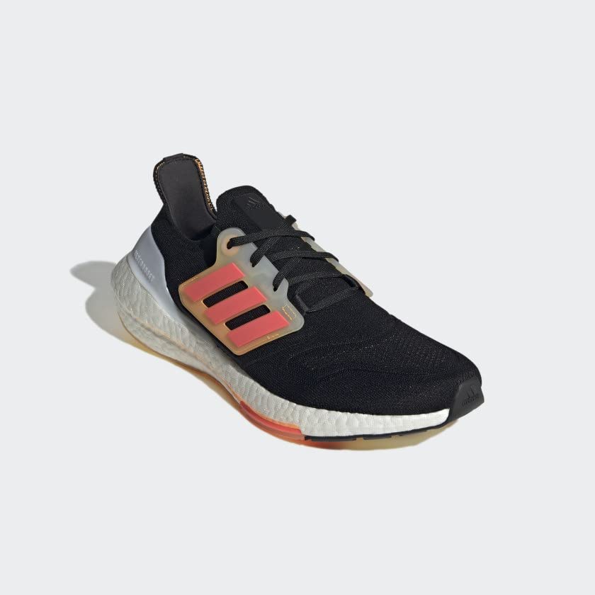 adidas Men's Ultraboost 22 Running Shoe, Black/Turbo/Flash Orange, 11.5