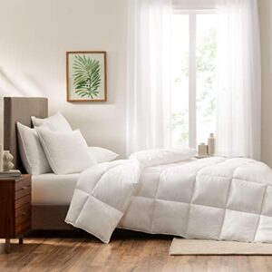 Serta Down Illusion Lightweight Hypoallergenic Down Alternative Comforter with Corner Loops, Full/Queen, White