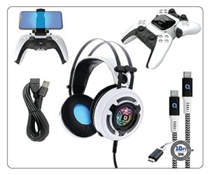 bionik bnk-9083 ps5 pro kit - essential accessories - headset, charge base, cable