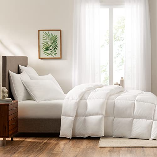 SERTA Down Illusion All Season Hypoallergenic Down Alternative Comforter with Corner Loops, Twin/Twin XL, White