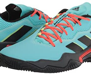 adidas Men's Barricade Clay Tennis Shoe, Pulse Aqua/Black/Pulse Lime, 12