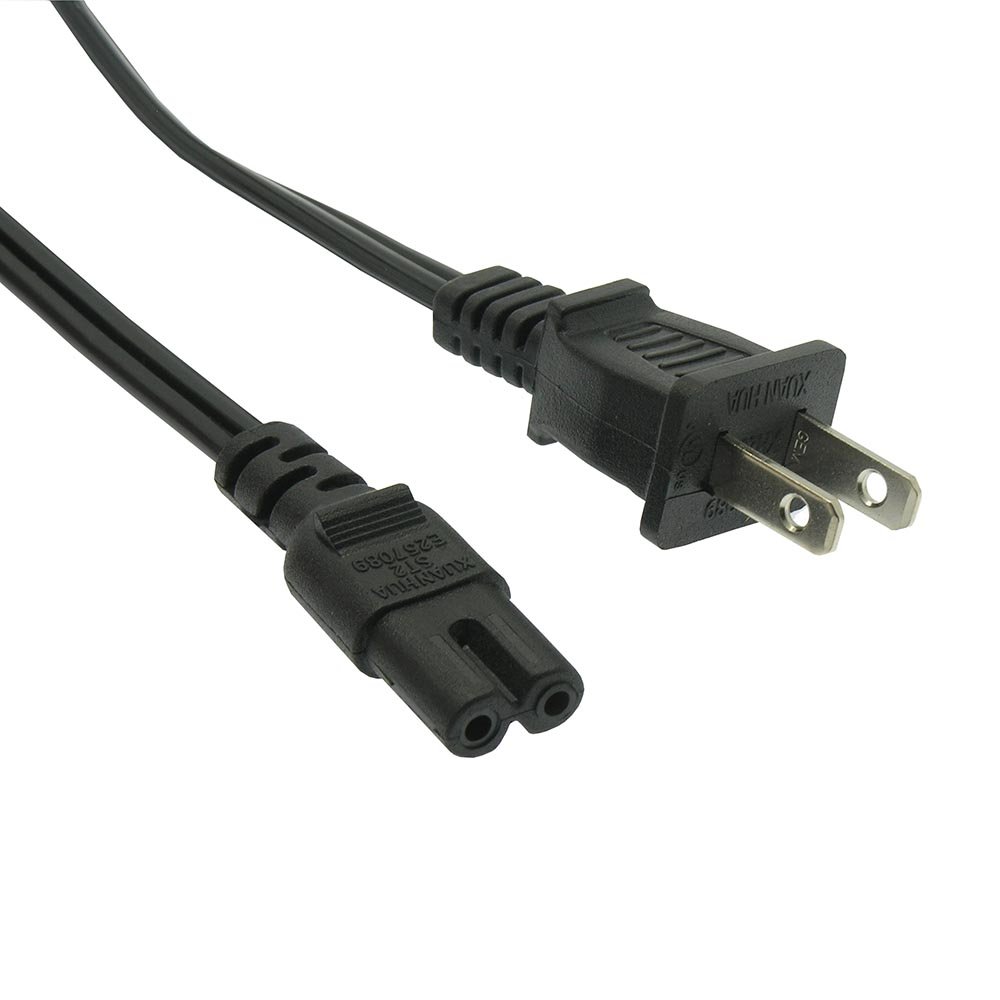 DIGITMON 3 Ft 2-Prong Non Polarized AC Console Power Cord Cable for Xbox One