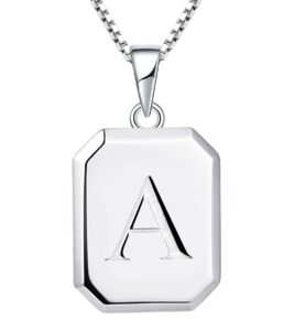 yl initial necklace 925 sterling silver square letter pendant a alphabet necklace for women