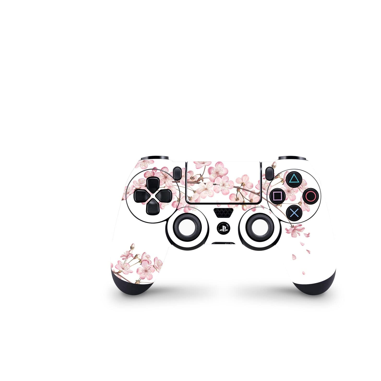 ZOOMHITSKINS Compatible with PS4 Controller Skin, Game Sakura Cherry Blossom Japan Pink Cute White, Durable, 3M Vinyl, Made in The USA