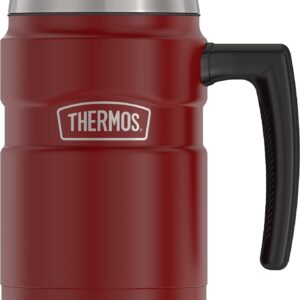 Thermos Stainless King 16oz Desk Mug, 16 Ounce, Matte Red