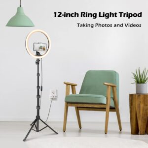 UBeesize 12’’ led Ring Light with Tripod Stand and Phone Holder, Selfie Ring Light for Video conferencing, Compatible with iPhone&Android Phones&Cameras