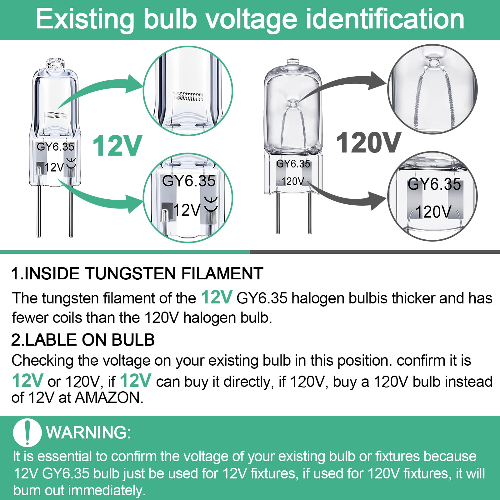 GY6.35 Halogen Light Bulbs 12 Volt 35 Watt, 12 Pack 2 Pin GY6.35 Base Bulb, Replacement T4 Tubular JCD Type Bulb for Ceiling Lights, Table Lamp, Chandelier, 2700K Warm White, Dimmable