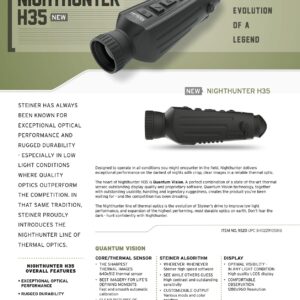 Steiner Nighthunter H35 Thermal Optic Handheld Scope with Quantum Vision Technology