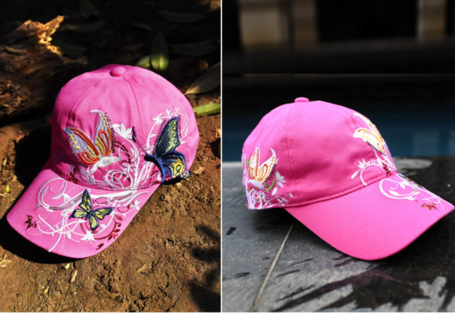 Trucker Hats California H Womens Hat Trendy Creativity Flowers Butterfly Sequins Embroidered Baseball Cap Pink