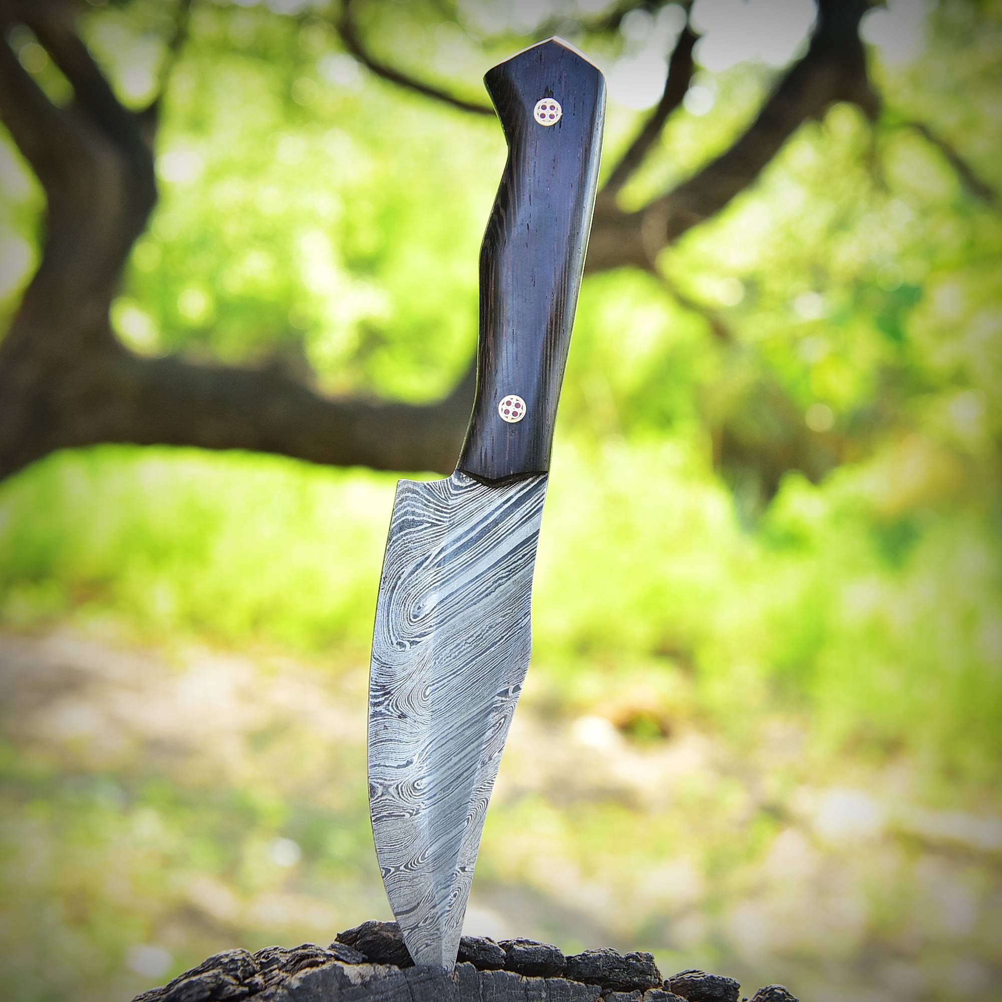 SHARD Hunting knife, Handmade Damascus Steel Hunting Knife, Hunting Knife with Sheath,Fixed Blade Knife with Sheath,BushCraft Full Tang Fixed Blade Hunting Knife, Camping Knife, Survival Knife