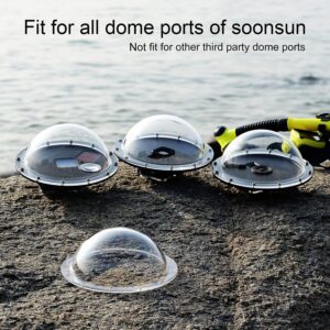 SOONSUN 6 Inch Transparent Replacement Dome Port Cover for GoPro Hero 12 11 10 9 8 7 6 5 4 3 Dome Port - Includes Dome Cover Case, Protective Drawstring Bag and Repair Accessories