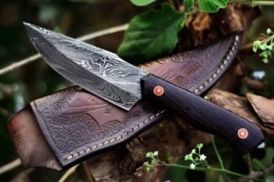 shard hunting knife, handmade damascus steel hunting knife, hunting knife with sheath,fixed blade knife with sheath,bushcraft full tang fixed blade hunting knife, camping knife, survival knife