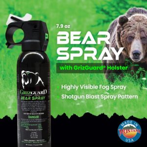 Griz Guard Bear Spray (2 Pack) -Strongest Formula Allowed by EPA, Includes (2) Griz Guard Holsters(Griz #2)