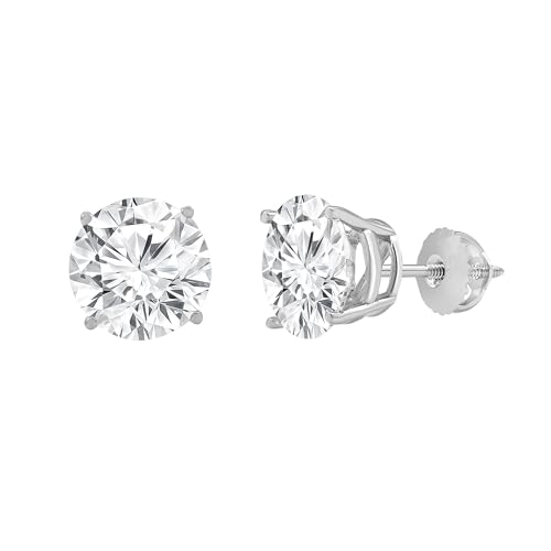 Beyond Brilliance 1.00 Carat Solitaire Diamond Stud Earrings for Women | Round Cut Lab Grown Diamond | 14K White Gold Earrings with Screw Back | Fine Jewelry for Her | Gift Box Included