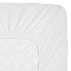 SERTA Power Clean Triple Action Quilted Soft Waterproof Mattress Pad Protector, Moisture Wicking Protection with 15" Deep Pocket, Twin, White