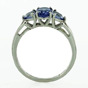 Carillon Tanzanite Oval Shape 7x5MM Natural Earth Mined Gemstone 925 Sterling Silver Ring Unique Jewelry for Women & Men