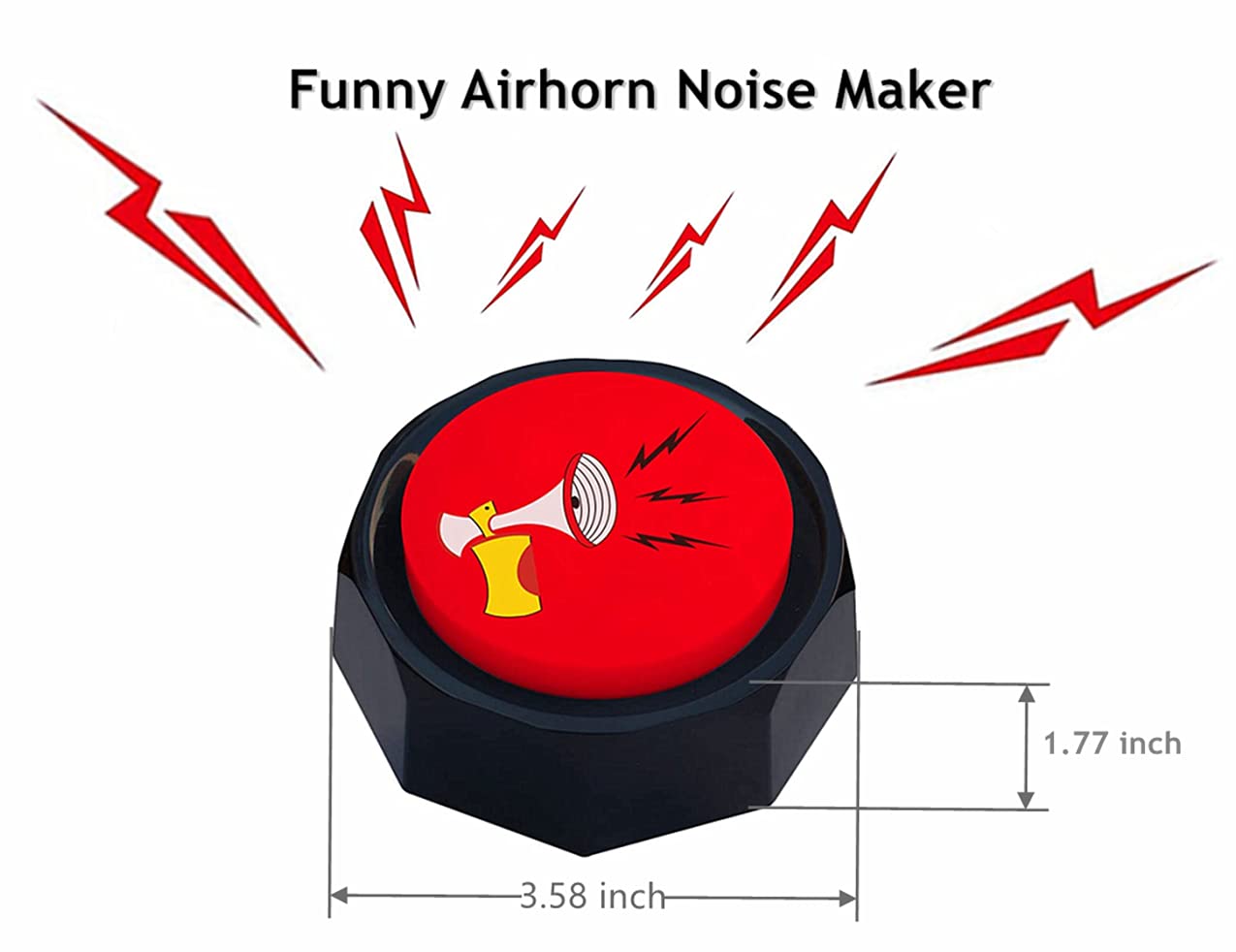 RIBOSY Air Horn Button - DJ Horn Sound Effect - Funny Gag Gifts - Noise Maker - Add Extra Fun to Your Life