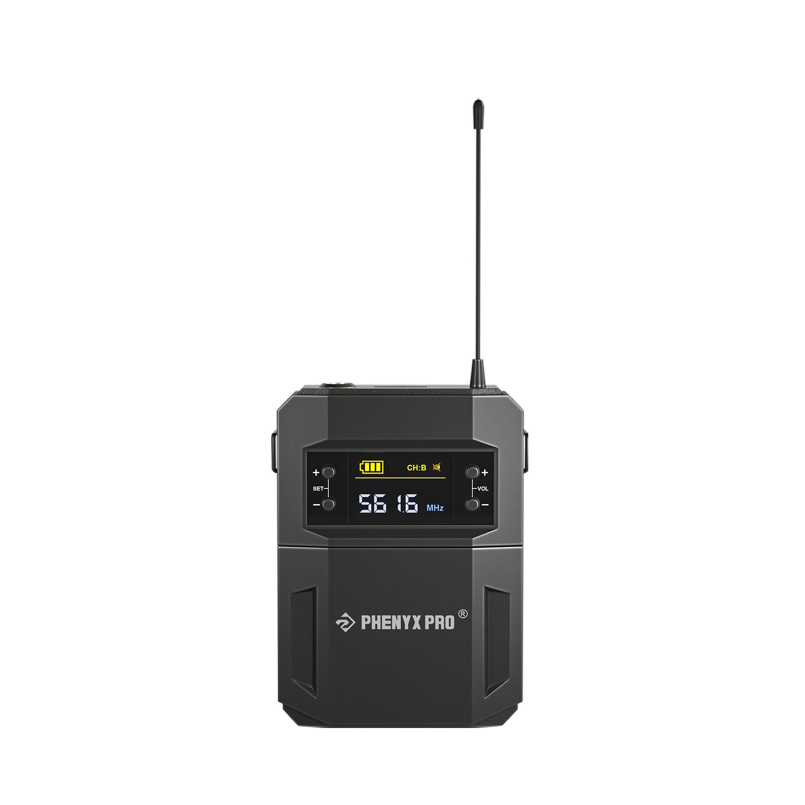 Phenyx Pro PTU-52 Wireless UHF BodyPack Transmitter with 3-Pin XLR Jack & Selectable 30 Frequencies, Compatible with PTU-52 Wireless Microphone System