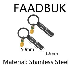 FAADBUK TV Show Inspired Keychain Friendship Keychain Set You Are The Shawn to My Gus Shawn & Gus Gift for Friends (Shawn to My Gus Black)