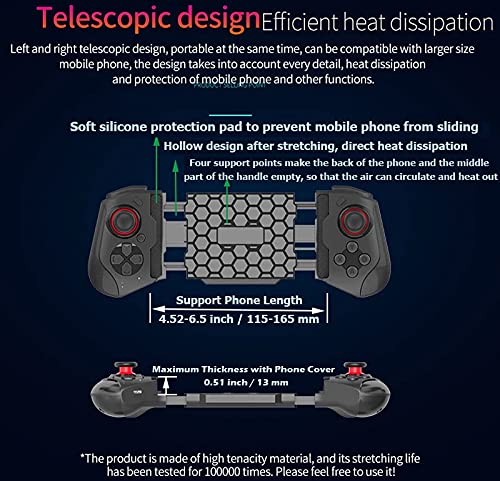 Megadream Mobile Gaming Controller for iPhone iOS Android PC Wireless Gamepad Joystick for iPhone 15/14/12/11, iPad, MacBook, Samsung Galaxy S22/S21/S20, TCL, Tablet, PC - 18+ Hour Battery Life - COD