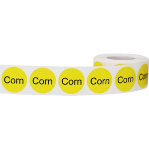 Yellow Corn Deli Labels 1 Inch Round Circle Dot 500 Total Adhesive Stickers