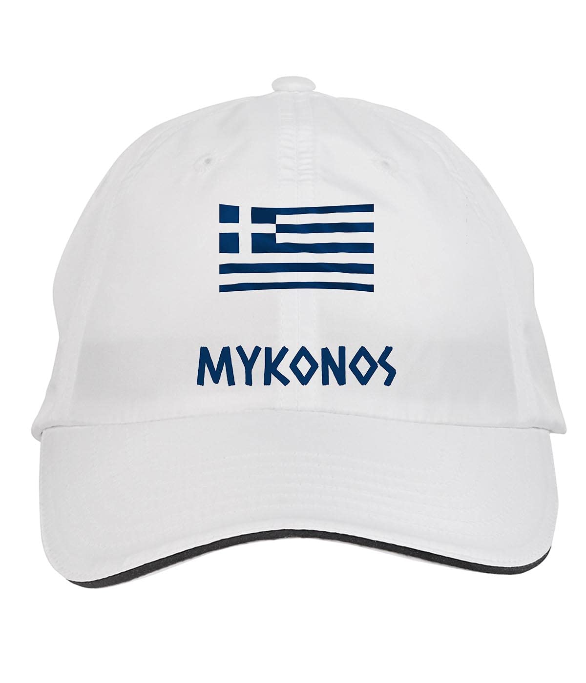 Makoroni - MYKONOS Greece Greek Hat Adjustable Cap, DesE62 White