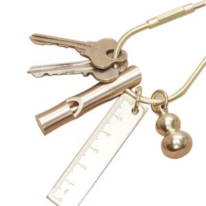 Dong Huang 3pcs Durable Brass Screw Lock Clip Key Ring for Keychains, Tear Drop Shape Keychain Clip, Simple Style Key Chains Women for Car Keys, Coppery, 3