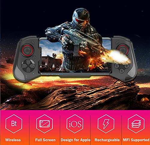 Megadream Mobile Gaming Controller for iPhone iOS Android PC Wireless Gamepad Joystick for iPhone 15/14/12/11, iPad, MacBook, Samsung Galaxy S22/S21/S20, TCL, Tablet, PC - 18+ Hour Battery Life - COD