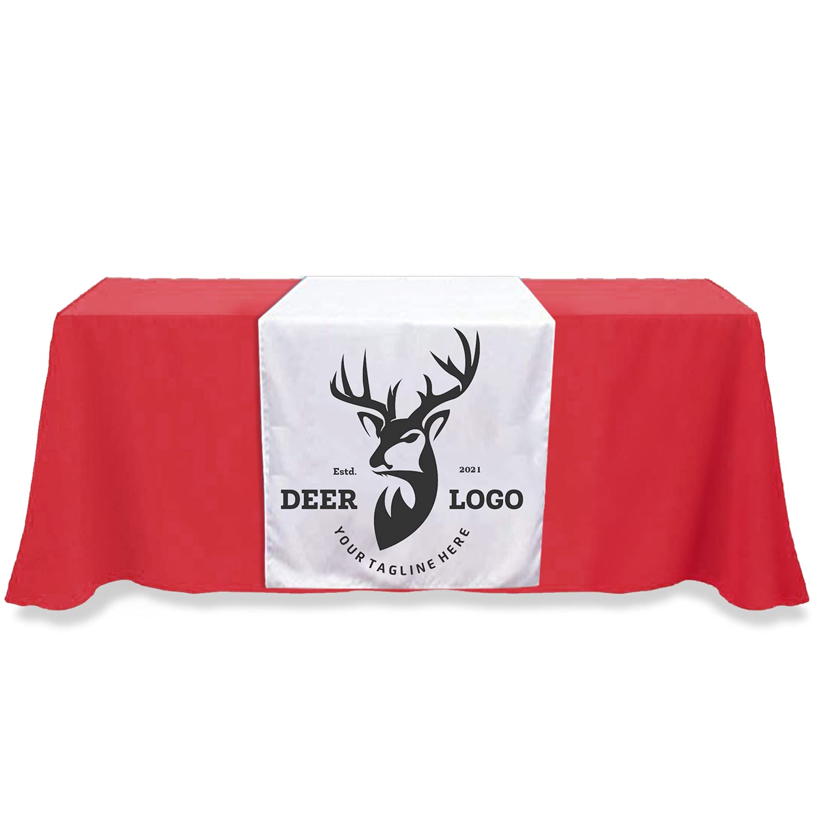 Skartam Custom Table Runner with Business Logo Up to 36"x72" Personalized Customized Tablecloth Runners for Wedding Tradeshow Events (36"x72")