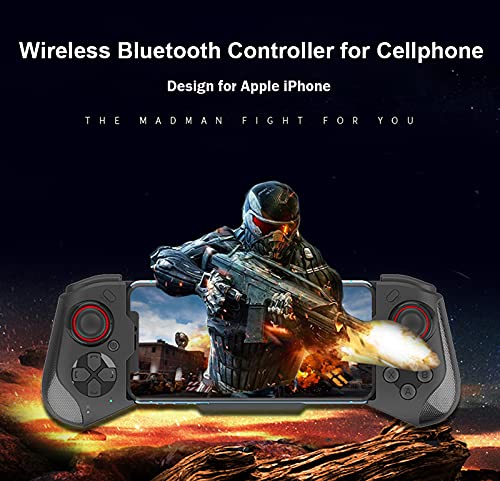 Megadream Mobile Gaming Controller for iPhone iOS Android PC Wireless Gamepad Joystick for iPhone 15/14/12/11, iPad, MacBook, Samsung Galaxy S22/S21/S20, TCL, Tablet, PC - 18+ Hour Battery Life - COD