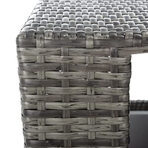 SAFAVIEH Outdoor Collection Mazeli Grey Brown Woven Square Lid Trash Bin (Fully Assembled) PAT7512C