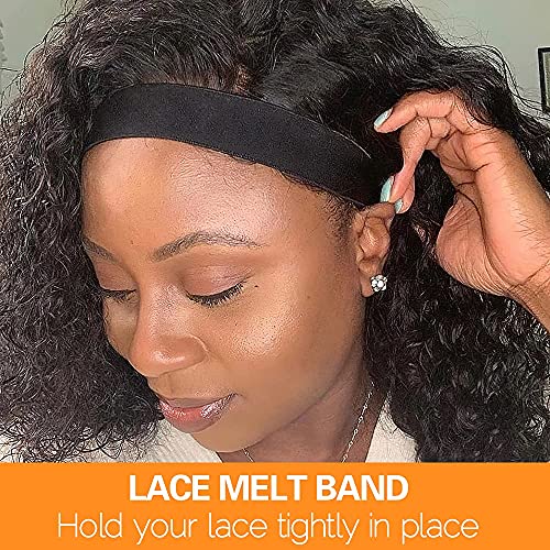 Edge Bands and Hair Wrap Headband for Wigs, Closures & Frontals - Non-Slip Elastic with Brush for Baby Hair